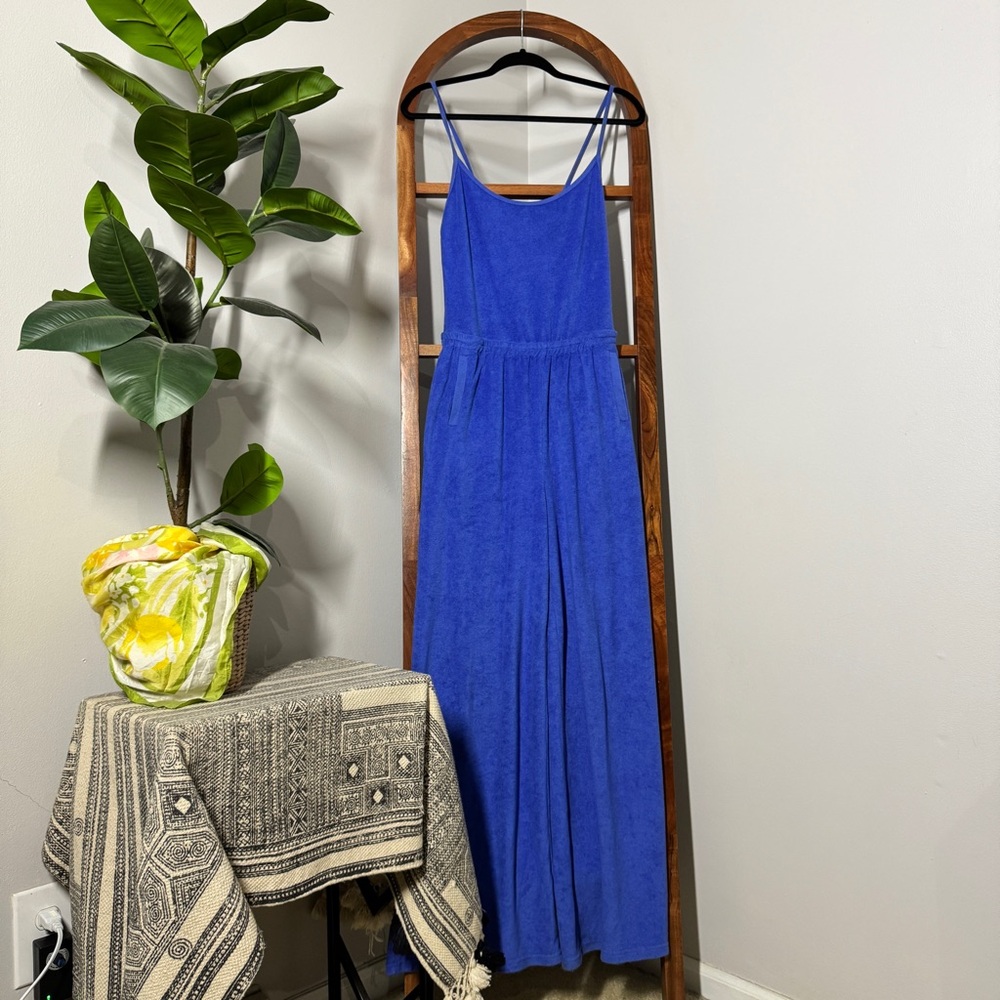 Offline By Aerie XS Blue Terry Cloth Sleeveless Jumpsuit